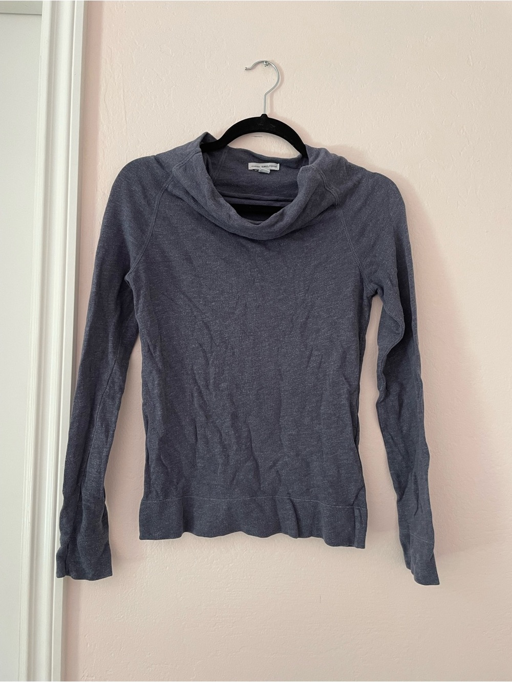 James Perse Slate Blue Cowl Neck Sweater